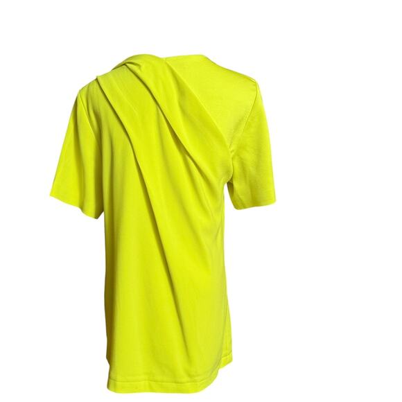 Alexander Wang Draped T-Shirt in Yellow Size 8 Short Sleeves Zipper on Shoulder - Picture 9 of 11